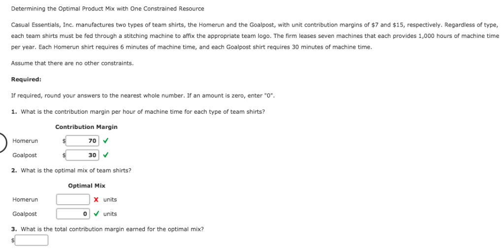  Determining the Optimal Product Mix with One Constrained Resource Casual Essentials,