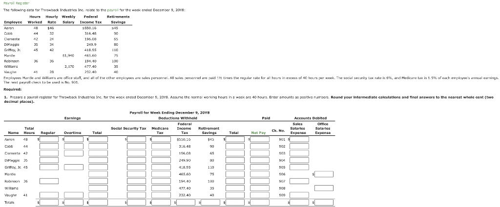 If required, round your answers to two decimal places. If an amount