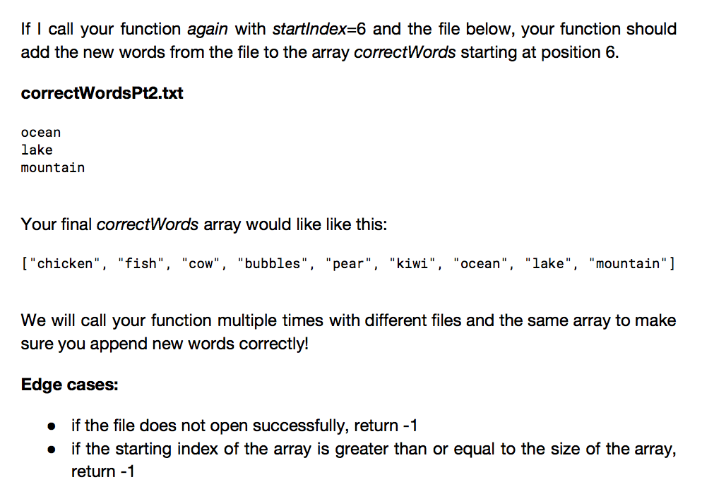 function to store all known, correct words for your spellchecker. It should