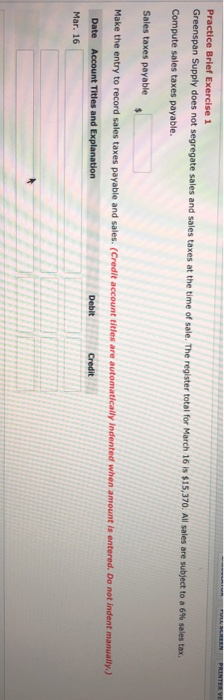  SREEN PRINTER VE Practice Brief Exercise 1 Greenspan Supply does not