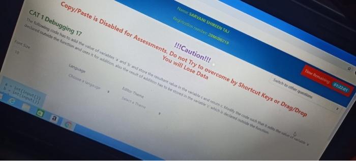 Debugging pyton question !!!Caution!!! Copy/Paste is Disabled for Assessments. Do not try