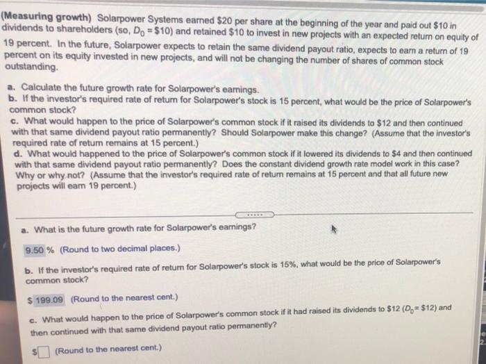 i would like to get answer for C & D (Measuring growth)