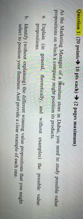 Question 1: (20 points 10 pts each) (2 pages maximum) As