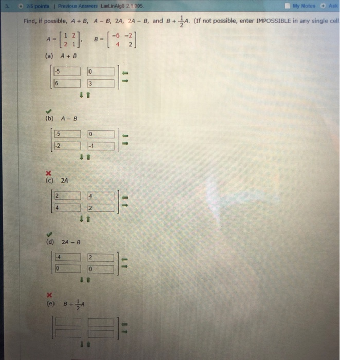 2. 1 points LarLinAlg8 2.1.003. Find x and y. 16 4 7