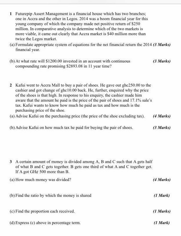 1 Futurepip Assert Management is a financial house which has two