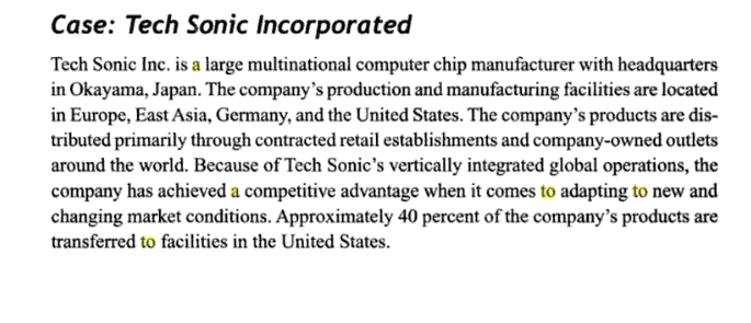  Please answer this question Case: Tech Sonic Incorporated Tech Sonic Inc.