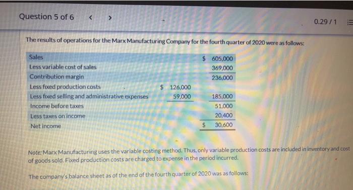 20 percent variable overhead. Materials are purchased on credit. Fifty percent are