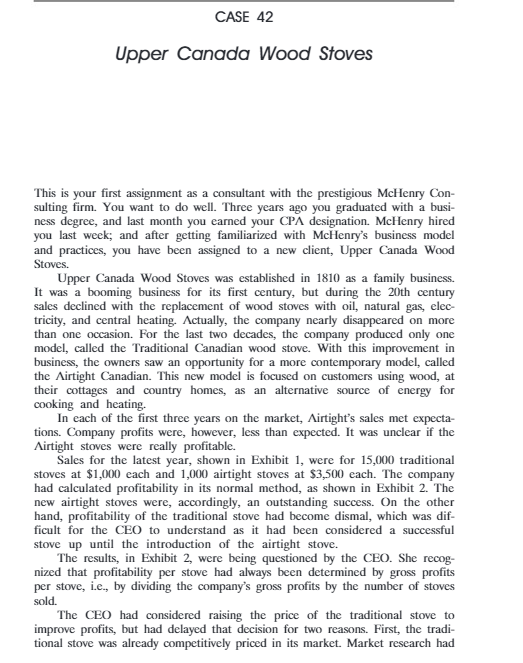 CASE 42 Upper Canada Wood Stoves This is your first assignment as