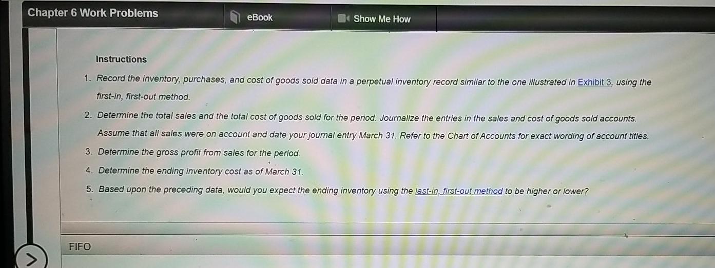 5 The beginning inventory at Midnight Supplies and data on purchases and