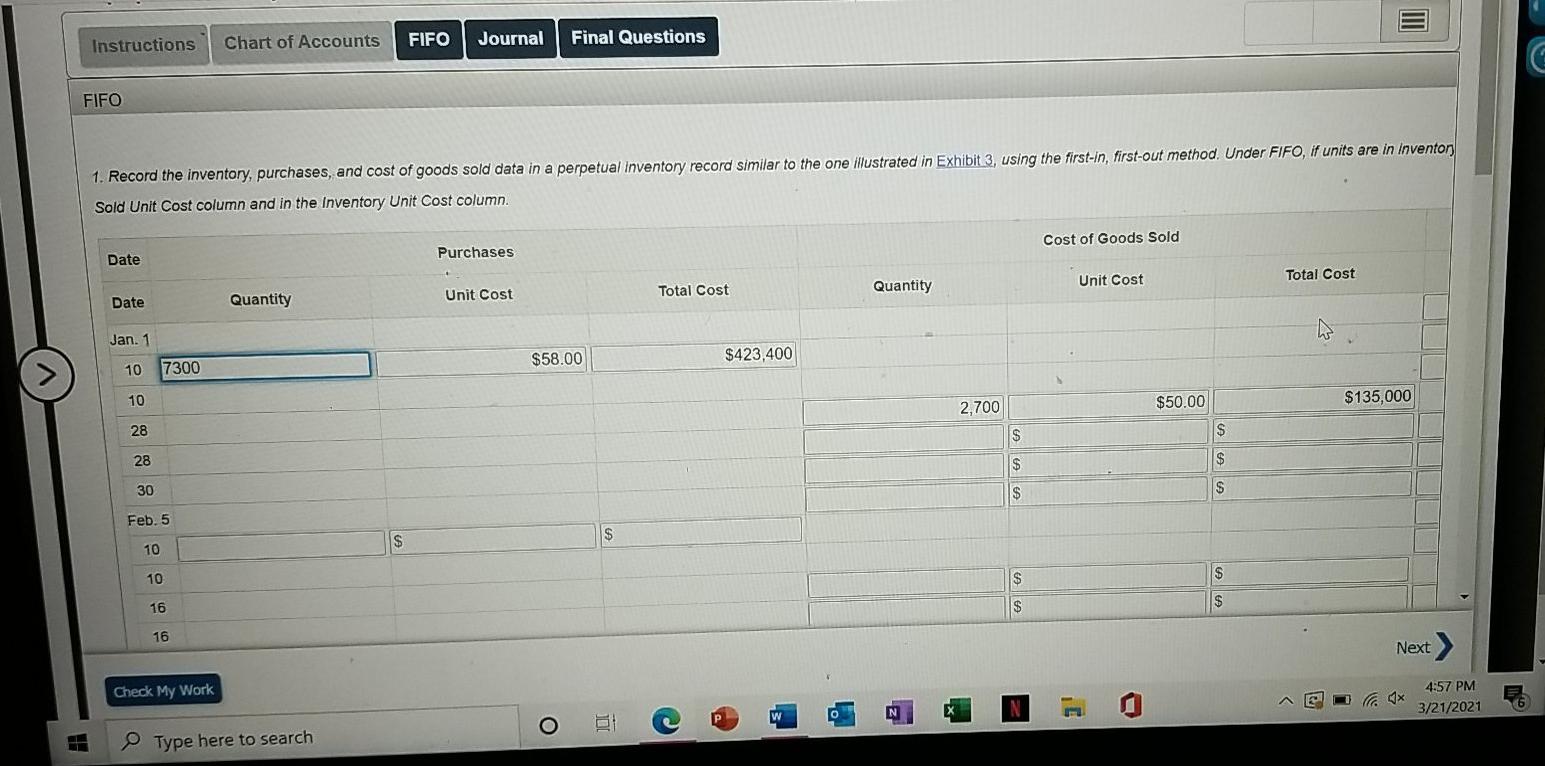 sales for a three month period ending March 31 are as follows: