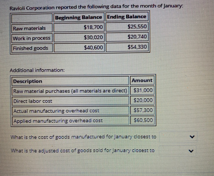 system. Data concerning the first processing department for the most recent month