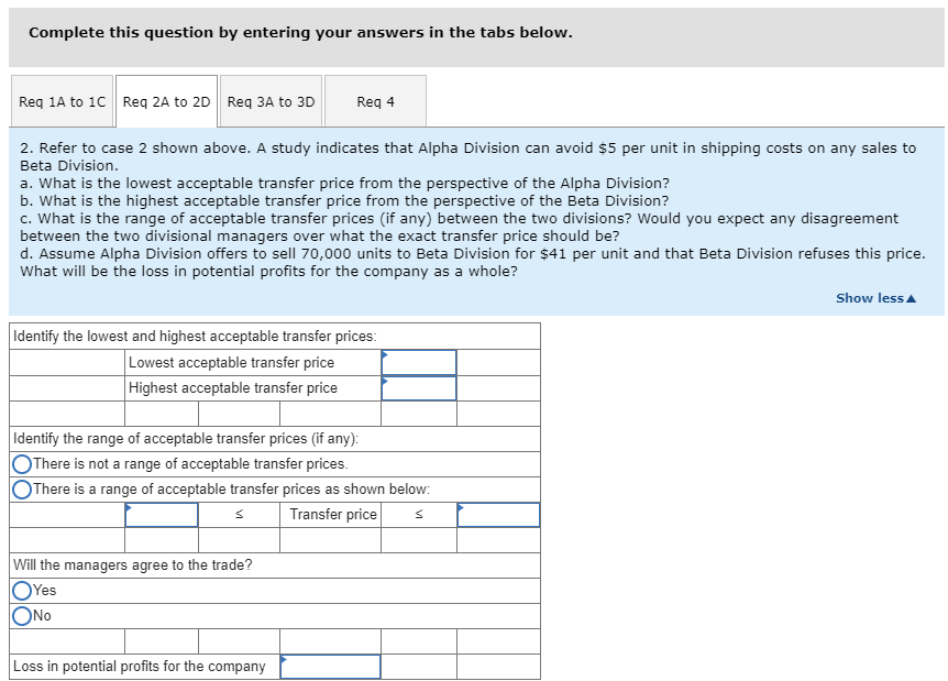 Investment (ROI). Assume the following Information relative to the two divisions: Case