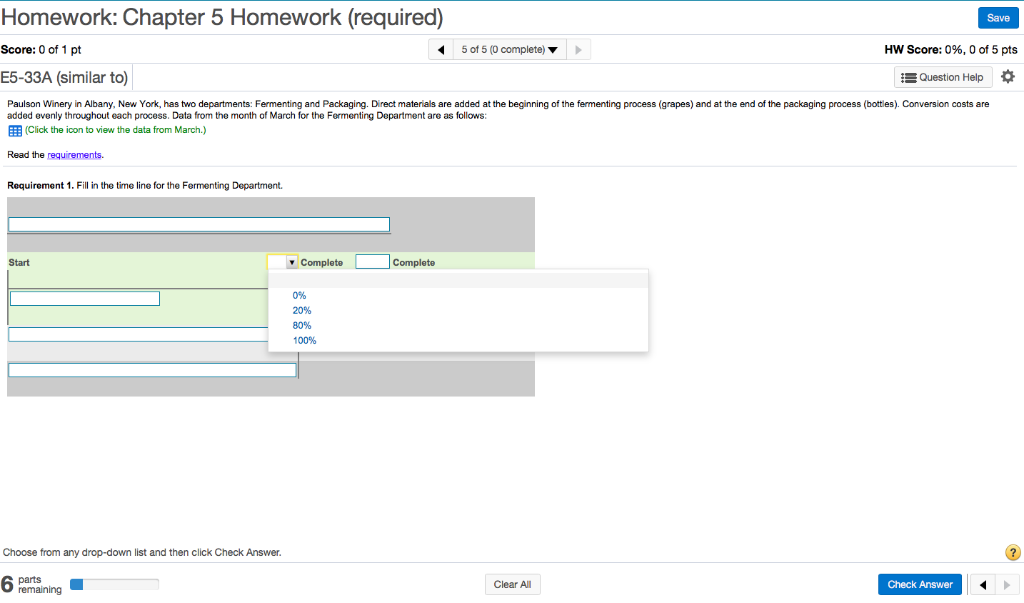 packaging process (bottles). Conversion costs are added evenly throughout each process. Data