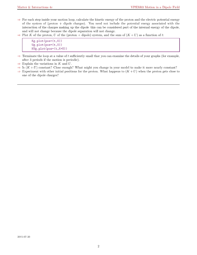 using matter and interaction book fourth edition as a reference. Thank you