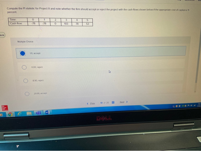  Compute the Pi statistic for Project X and note whether the