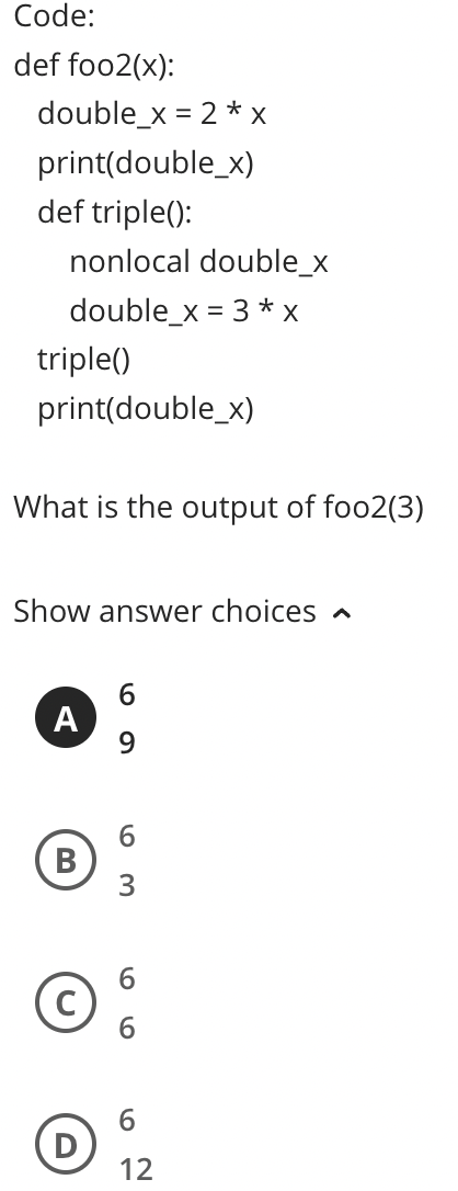 Please answer what the following code that is pictured will output based