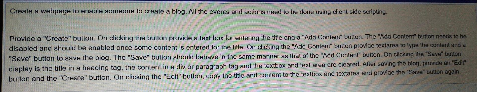 Course : Internet and Web programming Please answer this question within 30minutes