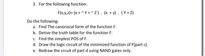  3. For the following function: Flx,y,z)= (x + y + 2).