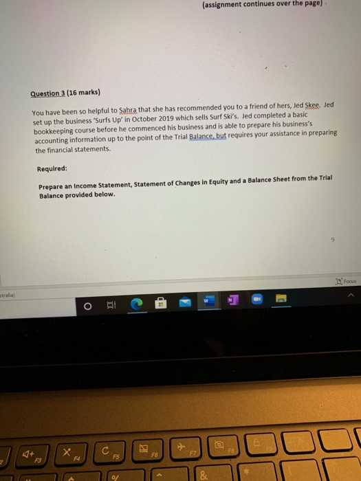  can u please answer this (assignment continues over the page) Question