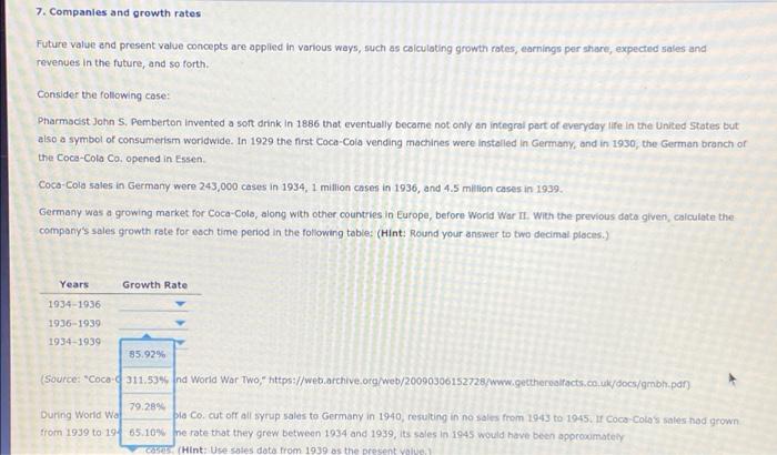 are applied in various ways, such as calculating growth rates, earnings per