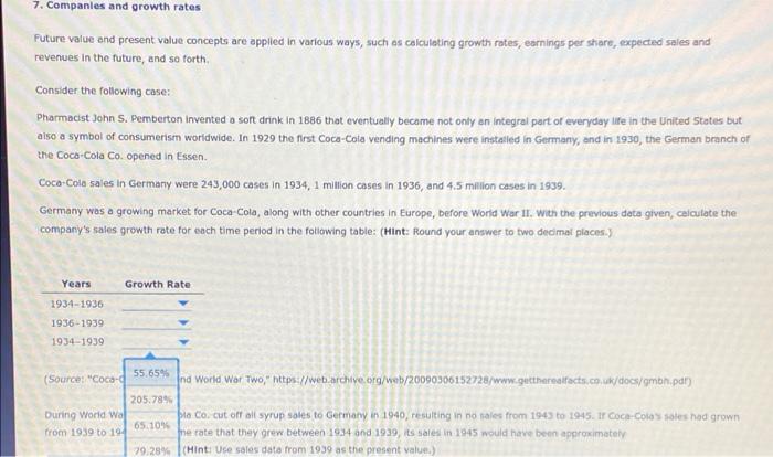 share, expected sales and revenues in the future, and so forth. Consider