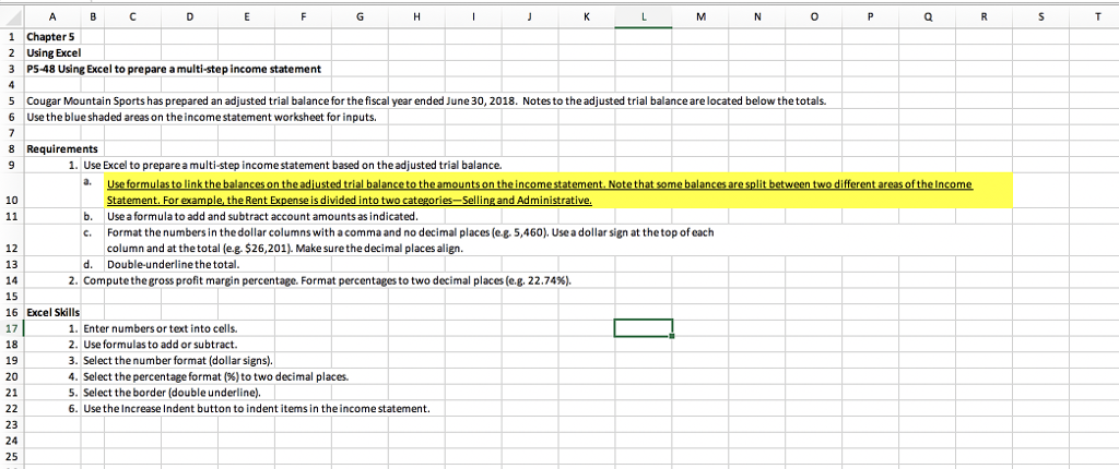 1 Chapter 5 Using Excel 2 3 P5-48 Using Excel to