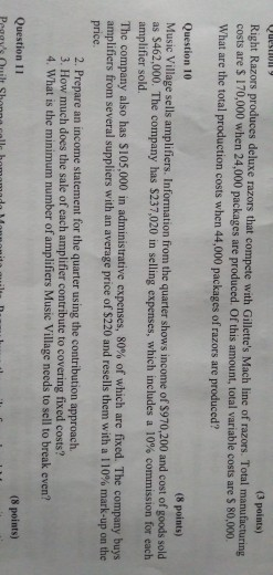 please answer me question number 10 as soon as possible. (3