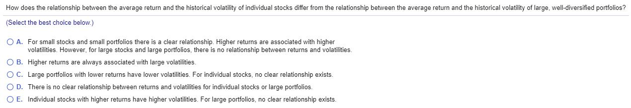  How does the relationship between the average return and the historical