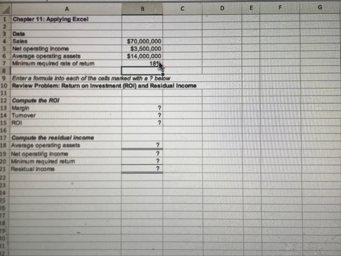 show answers with formula please D E F G B 1 Chapter