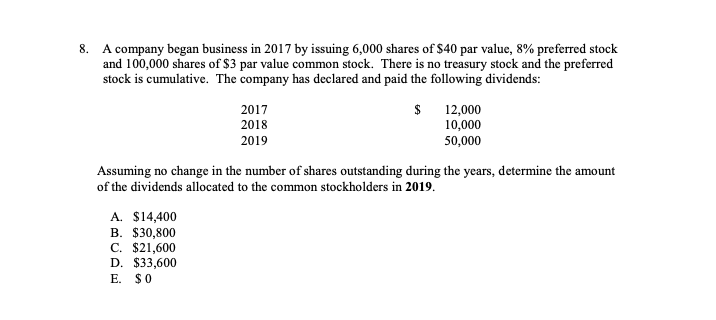 can someone please help me show detailed work 8. A company began