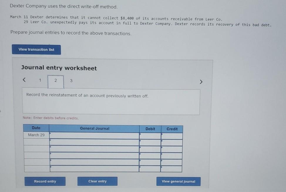 that it cannot collect $8,400 of its accounts receivable from Leer Co.