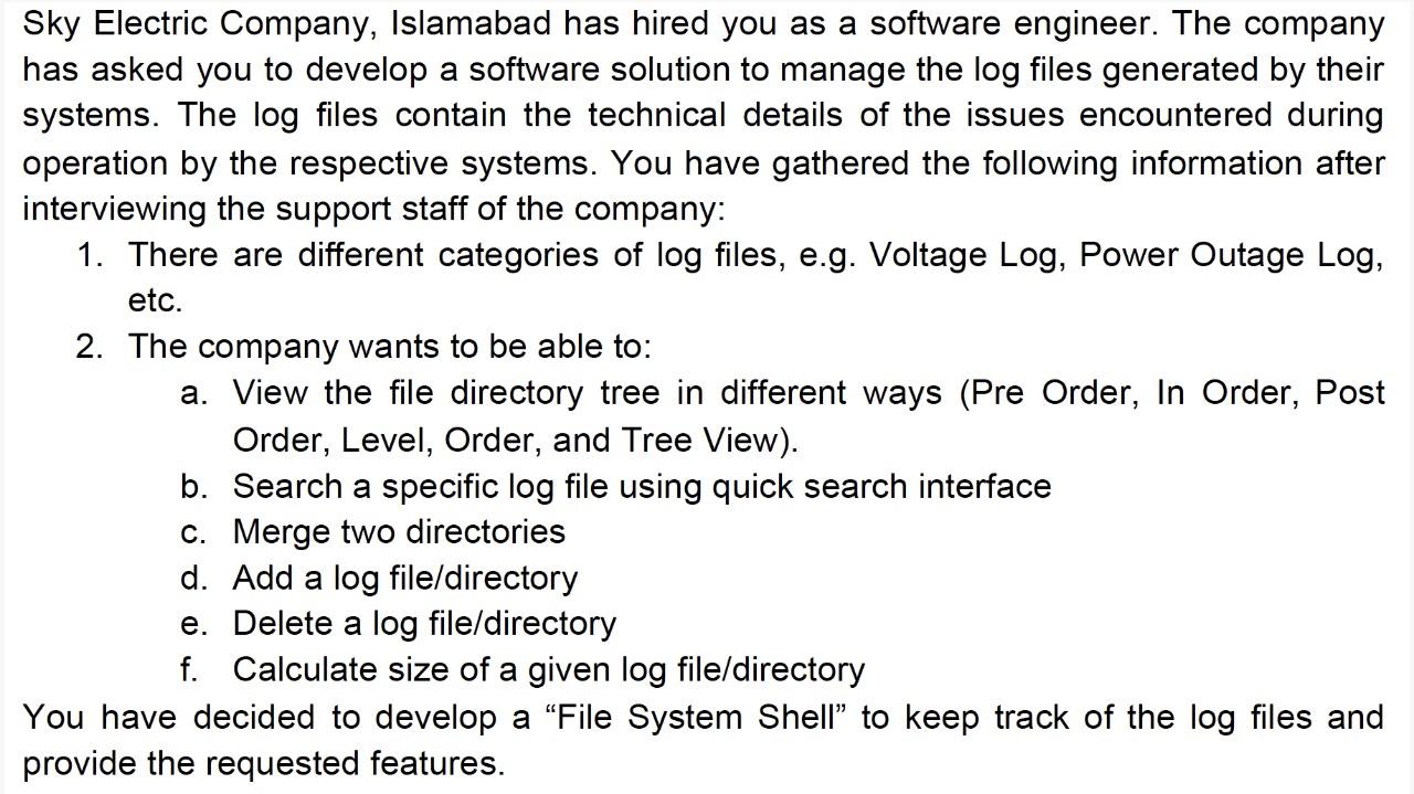 Write a C++ program this Sky Electric Company, Islamabad has hired you