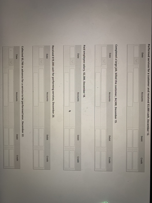 1. Record the business' transactions for the month of December Explanations are
