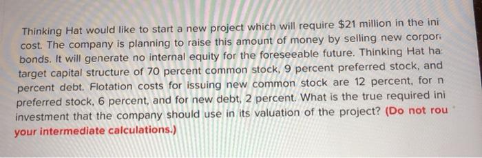  Thinking Hat would like to start a new project which will