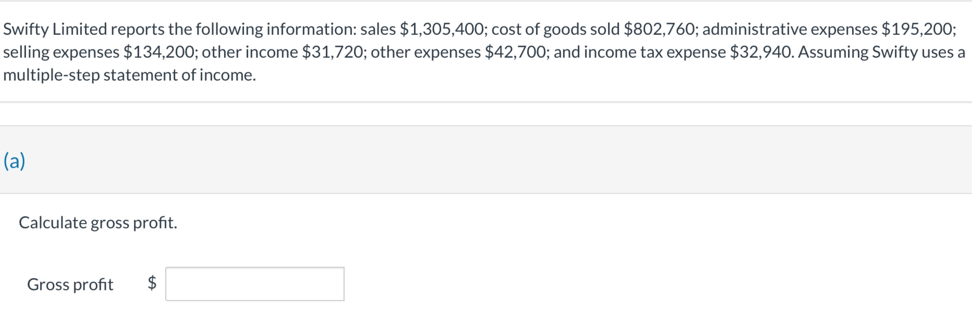  Calculate income from operations 