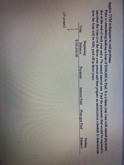  Applies TVM techniques to real problems Peter is considering making a