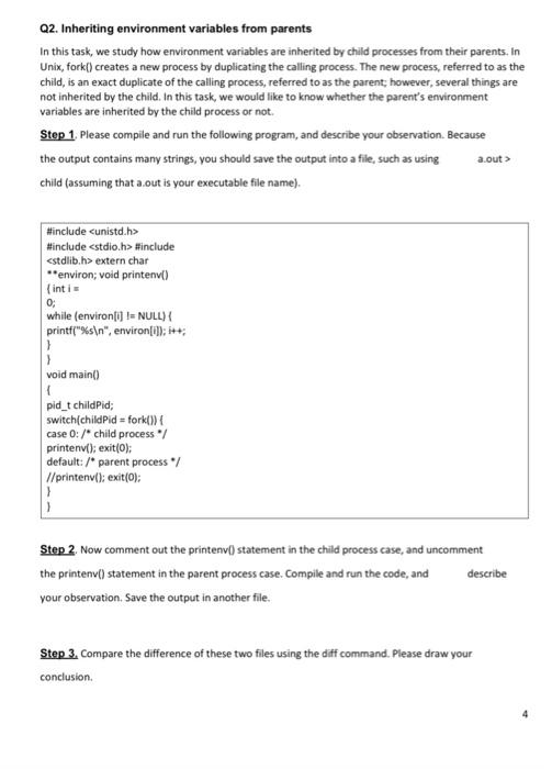 using linux ubuntu clone Q2. Inheriting environment variables from parents In this