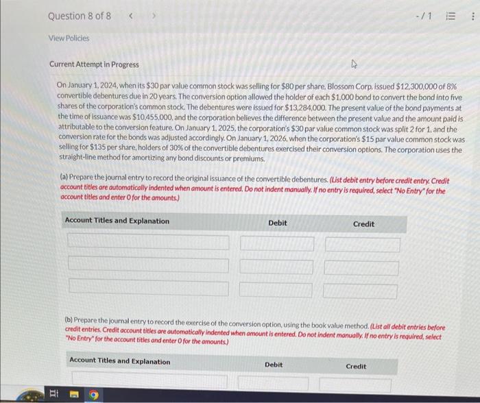  Current Attempt in Progress On January 1, 2024, when its $30