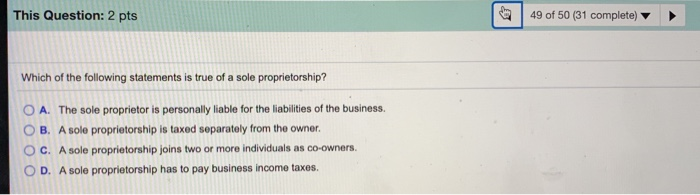 pts 50 of 50 (31 complete This Test: 100 pts possible Jacob,