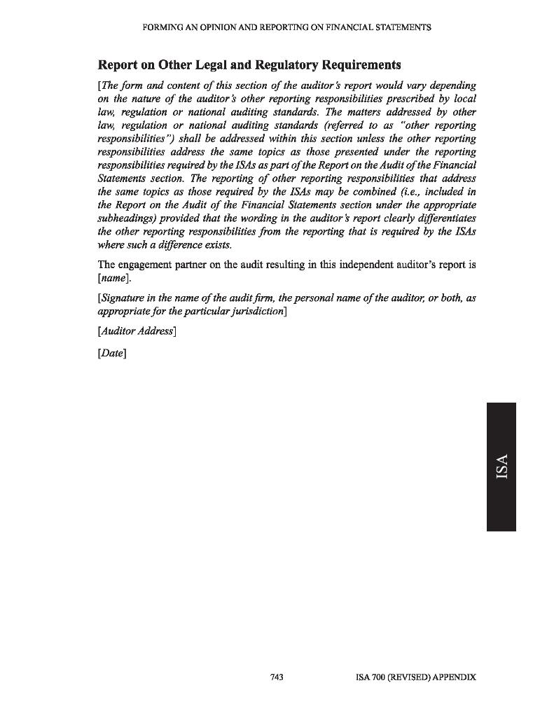 (Extended) International Audit Report Report title Old Report. New Report. FORMING AN