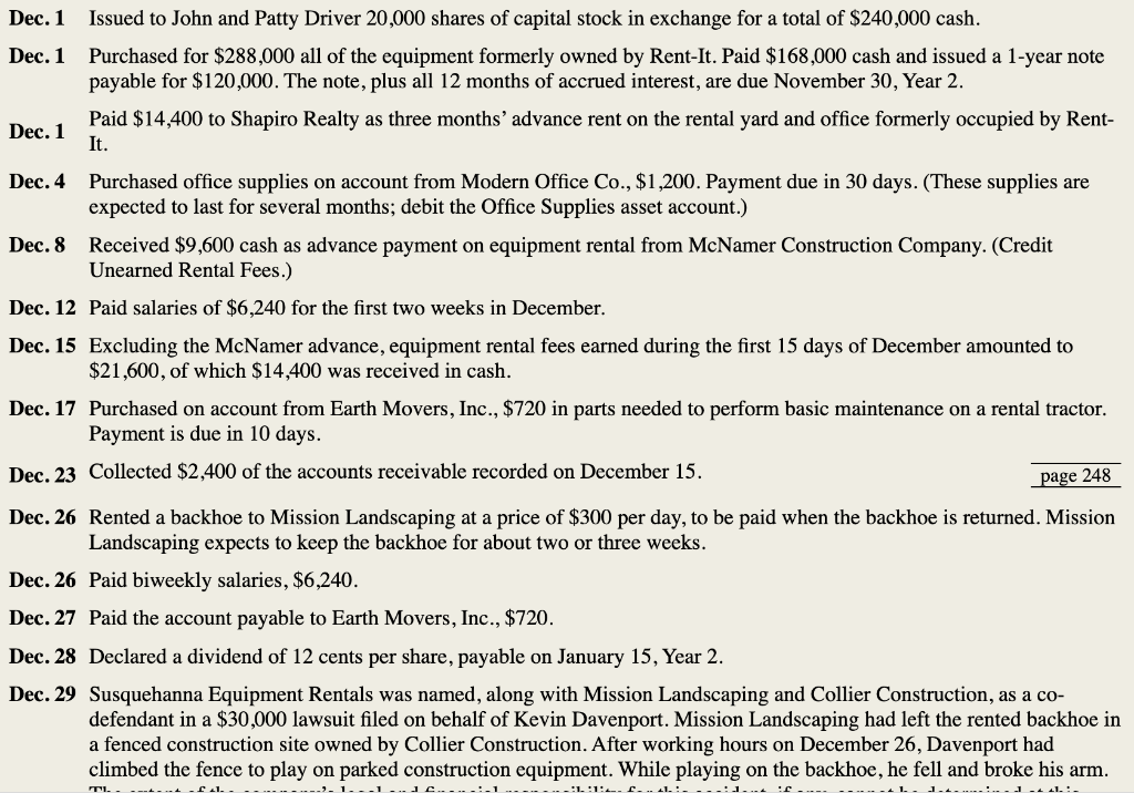 1, Year 1, John and Patty Driver formed a corporation called Susquehanna