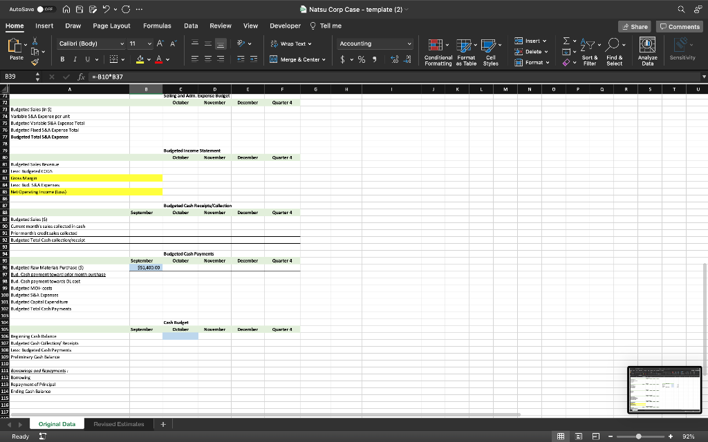 I need help with figuring out the formulas on where I