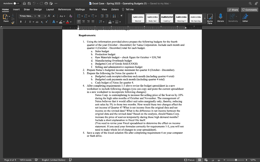 $50,760 but am way off 1. Using the information provided above prepare