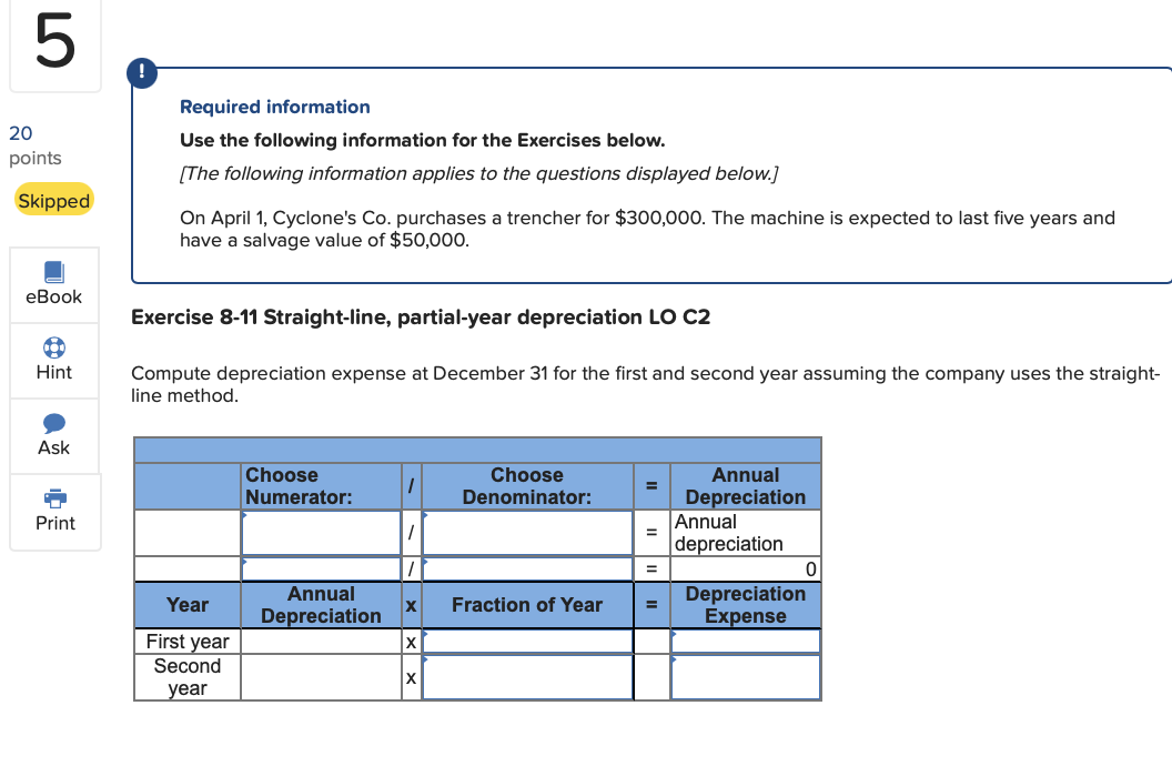 a building is appraised at $235,000. Skipped Required: 1. Allocate the total