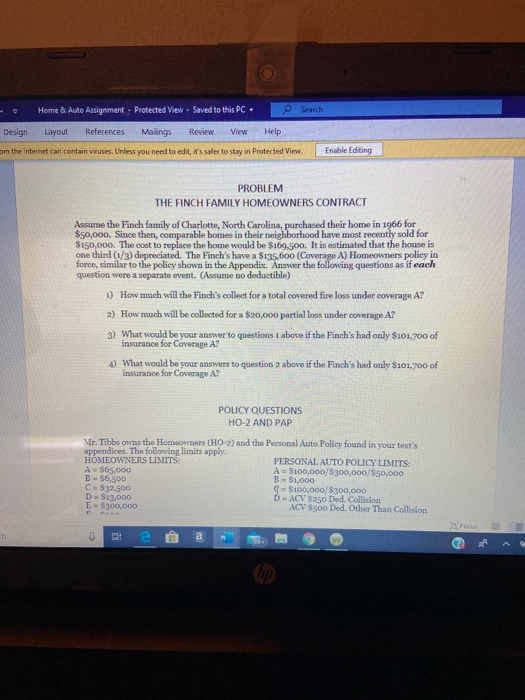  - Home & Auto Assignment Protected View - Saved to this