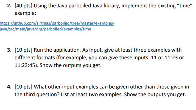  2. [40 pts] Using the Java parboiled Java library, implement the