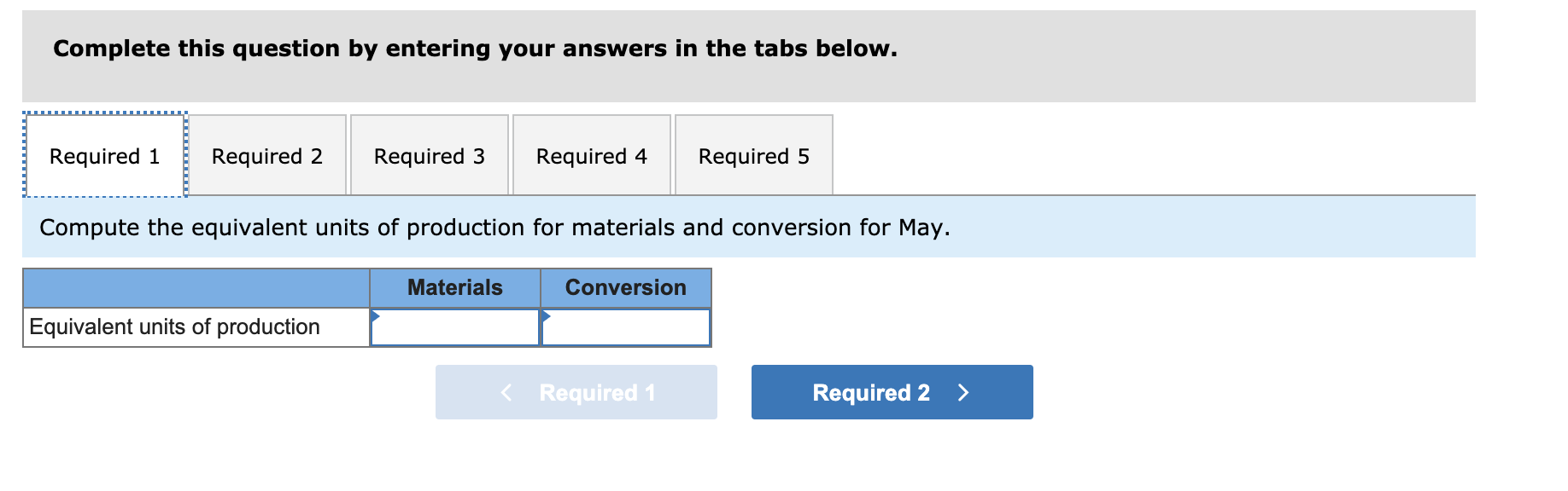 prior to completion. Information on work in the first department, Cooking, is