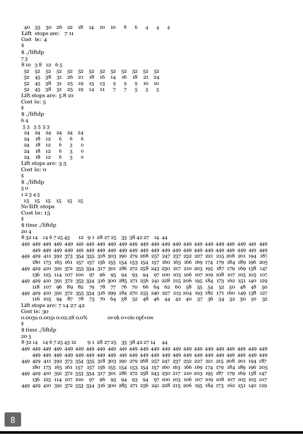 the ground floor and make at most nst stops. Each destination and