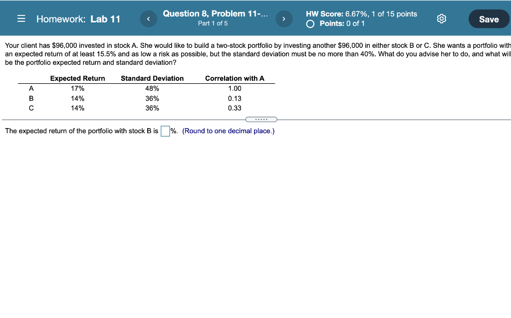  = Homework: Lab 11 Question 8, Problem 11-... Part 1 of