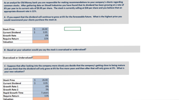 Also, please include the formulas used to get the answers Any My